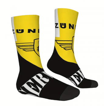 Zündapp Herren-Motorradsocken im Retro "Zündapp-Service" Designschild Gr. 38-46